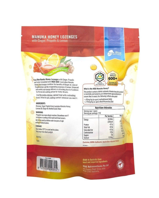 Trueblue - MGO 600+ 麥盧卡蜂蜜薑檸味喉糖家庭裝 800g