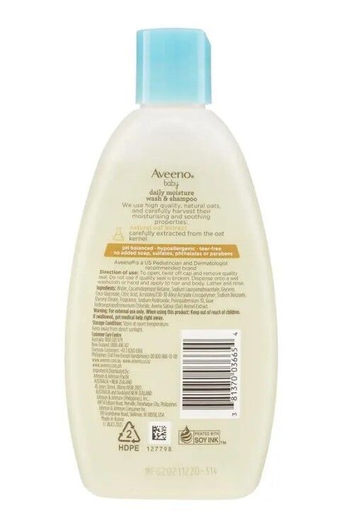 AVEENO - 每日保濕淡香洗髮水及洗髮露 236ml