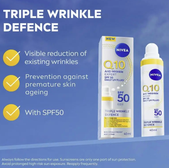 NIVEA - Q10 抗皺專家(Anti-Wrinkle Expert)日常防曬面部乳液 SPF50 40ml