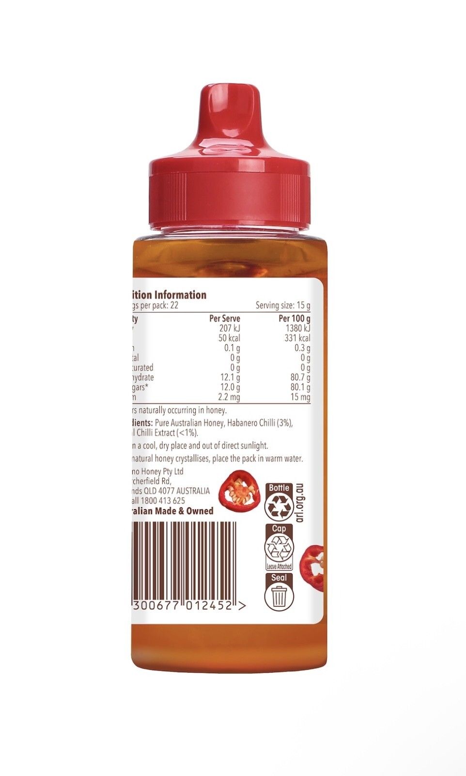 CAPILANO - 辣椒仔蜂蜜方便唧唧裝 340g